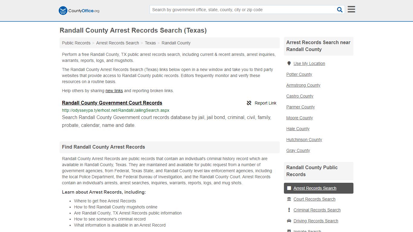 Arrest Records Search - Randall County, TX (Arrests ...