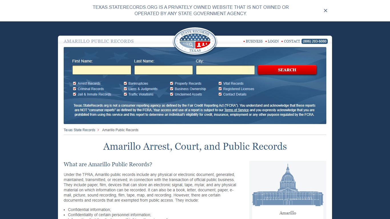 Amarillo Arrest and Public Records | Texas.StateRecords.org